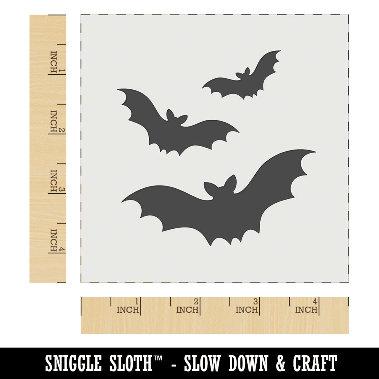 Trio of Bats Flying Halloween Wall Cookie DIY Craft Reusable Stencil